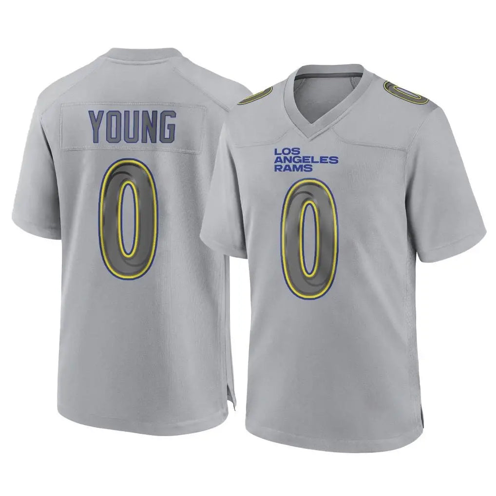 PHIN LA.Rams #0 Byron Young Player Gray Atmosphere Fashion Home Game Stitched Jerseys