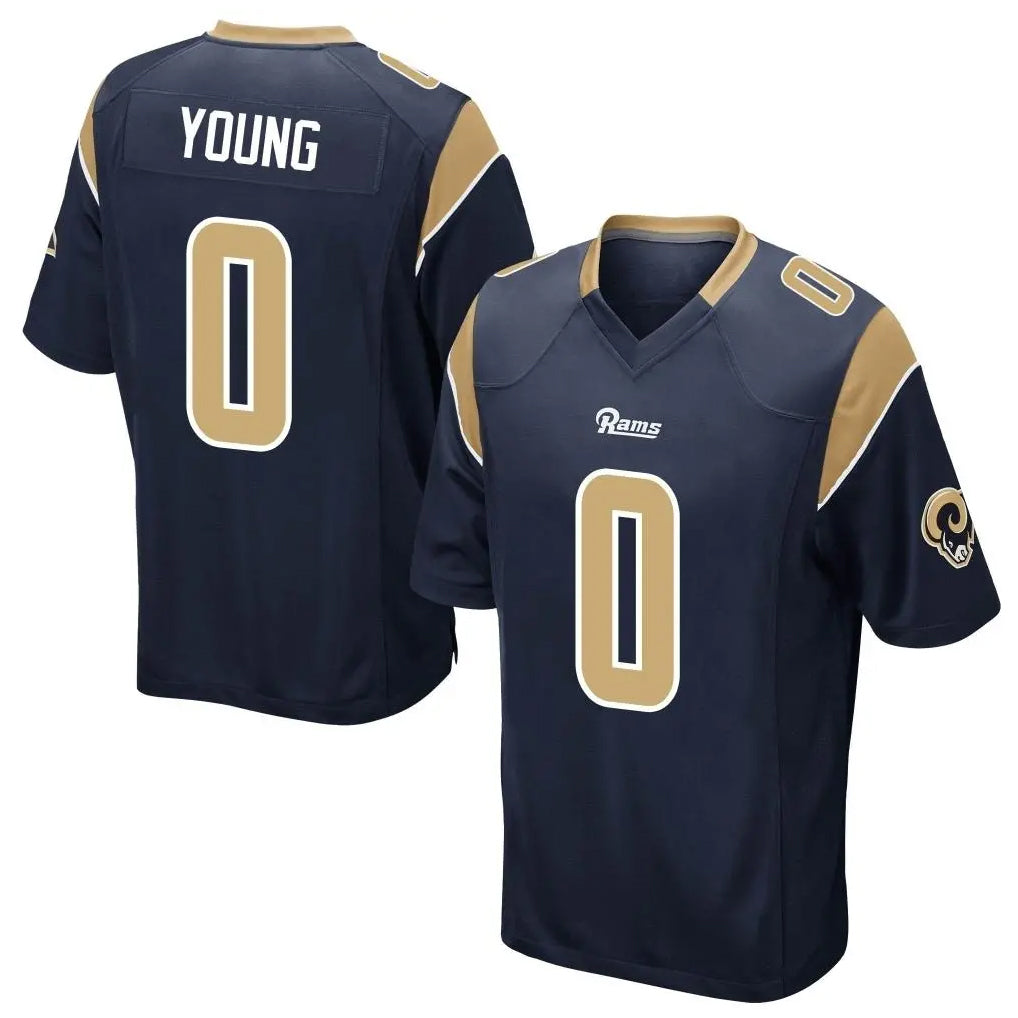 PHIN LA.Rams #0 Byron Young Player Navy Home Game Stitched Jerseys