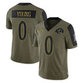 PHIN LA.Rams #0 Byron Young Player Olive Salute To Service Limited Game Stitched Jerseys