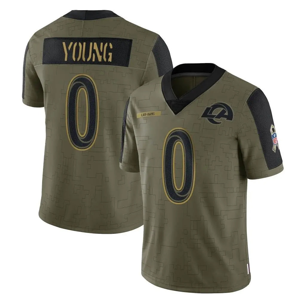 PHIN LA.Rams #0 Byron Young Player Olive Salute To Service Limited Game Stitched Jerseys