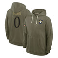 PHIN LA.Rams #0 Byron Young Player Olive Salute to Service Pullover Hoodies Limited Stitched Jerseys