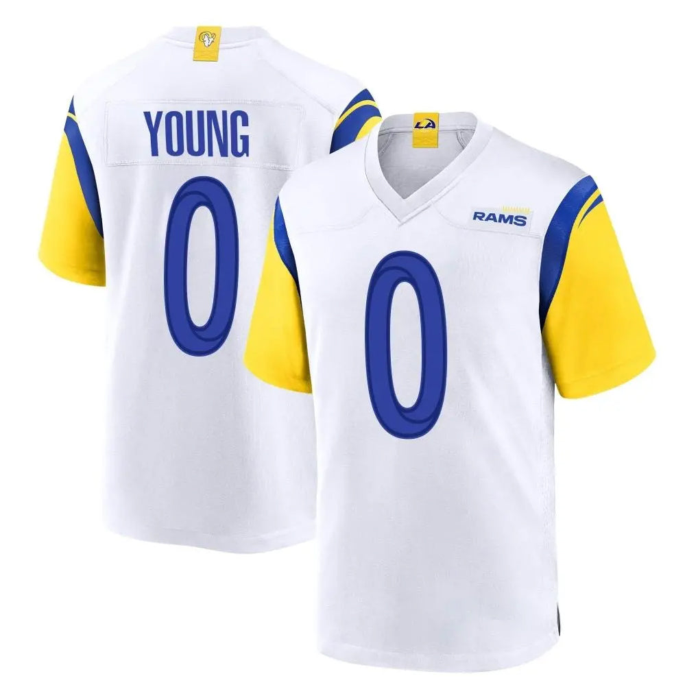 PHIN LA.Rams #0 Byron Young Player White Home Game Stitched Jerseys