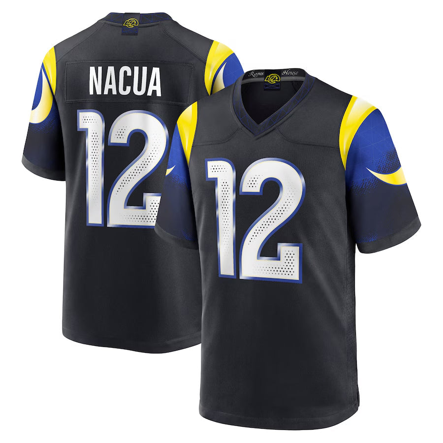 PHIN LA.Rams #12 Puka Nacua Player Midnight Blue Rivalries Collection Game Stitched Jerseys
