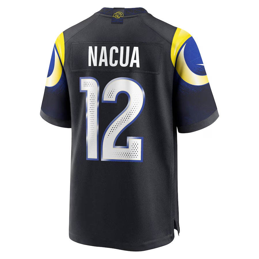 PHIN LA.Rams #12 Puka Nacua Player Midnight Blue Rivalries Collection Game Stitched Jerseys