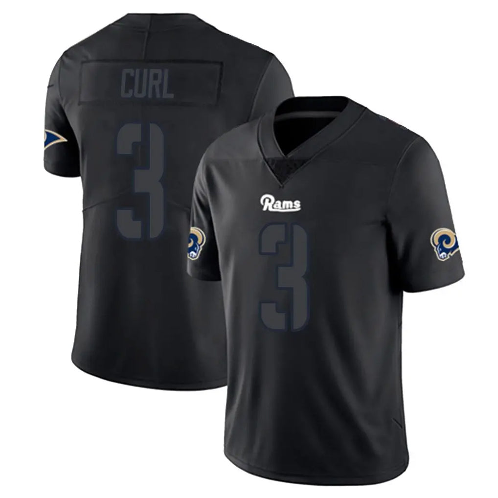 PHIN LA.Rams #3 Kam Curl Player Black Impact Limited Home Game Stitched Jerseys