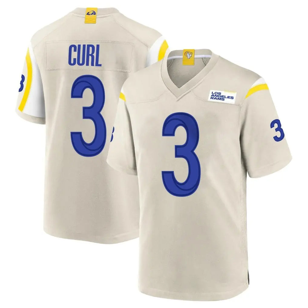 PHIN LA.Rams #3 Kam Curl Player Bone Home Game Stitched Jerseys