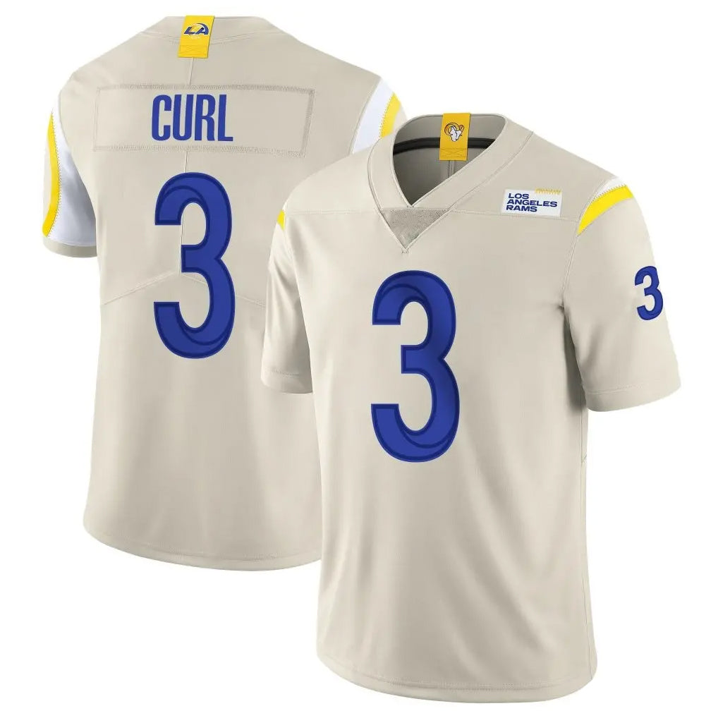 PHIN LA.Rams #3 Kam Curl Player Bone Limited Vapor Home Game Stitched Jerseys