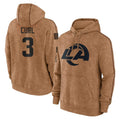 PHIN LA.Rams #3 Kam Curl Player Brown Salute to Service Hoodies Limited Game Stitched Jerseys