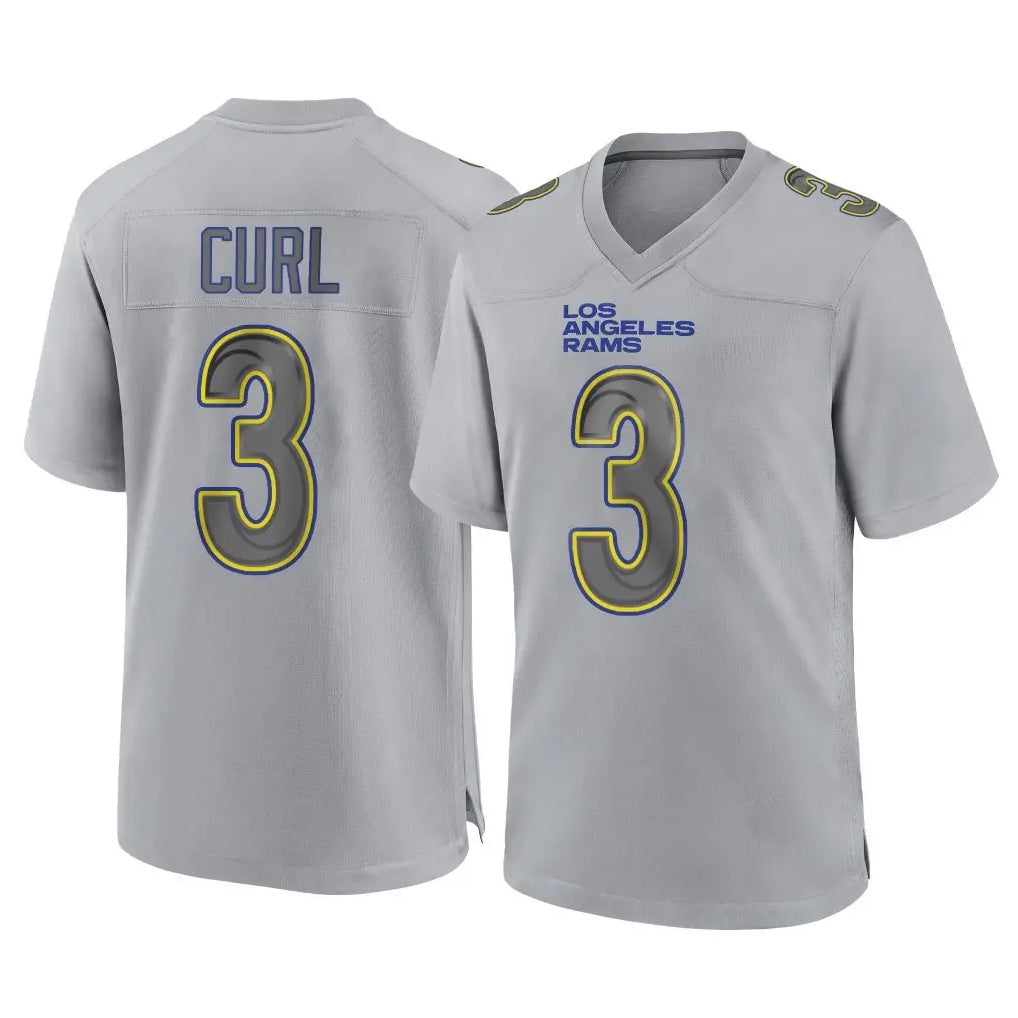 PHIN LA.Rams #3 Kam Curl Player Gray Atmosphere Fashion Home Game Stitched Jerseys
