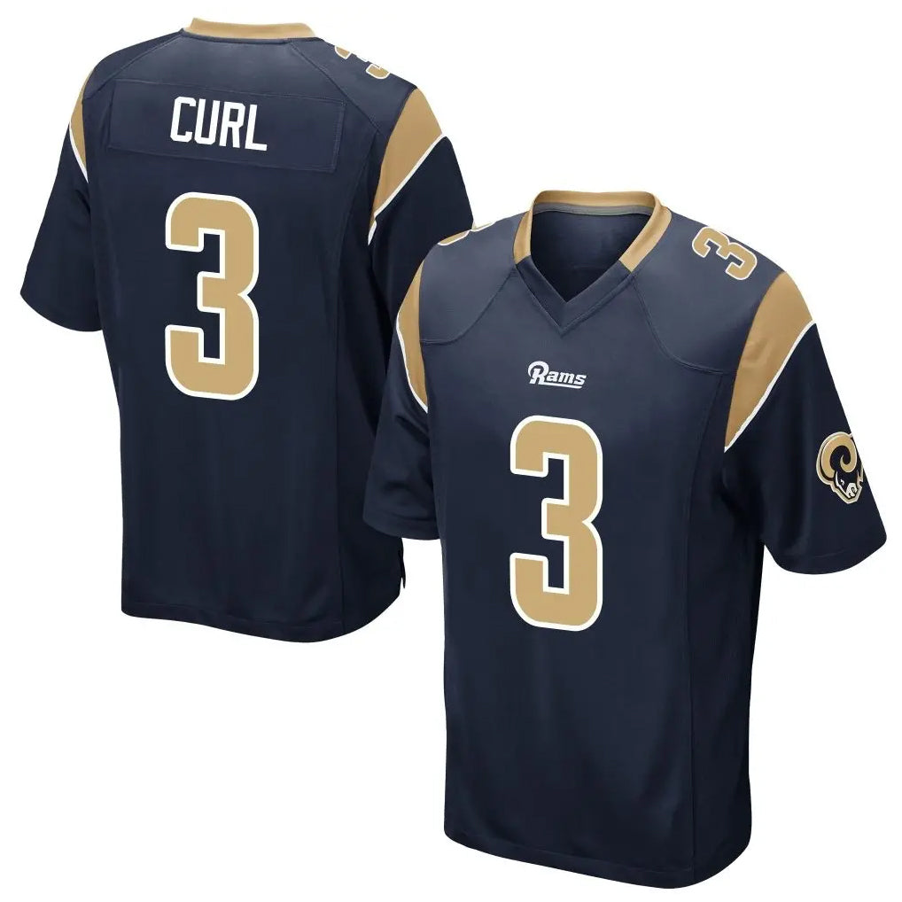 PHIN LA.Rams #3 Kam Curl Player Navy Home Game Stitched Jerseys