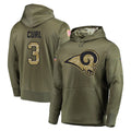 PHIN LA.Rams #3 Kam Curl Player Olive Salute to Service Pullover Hoodies Home Game Stitched Jerseys