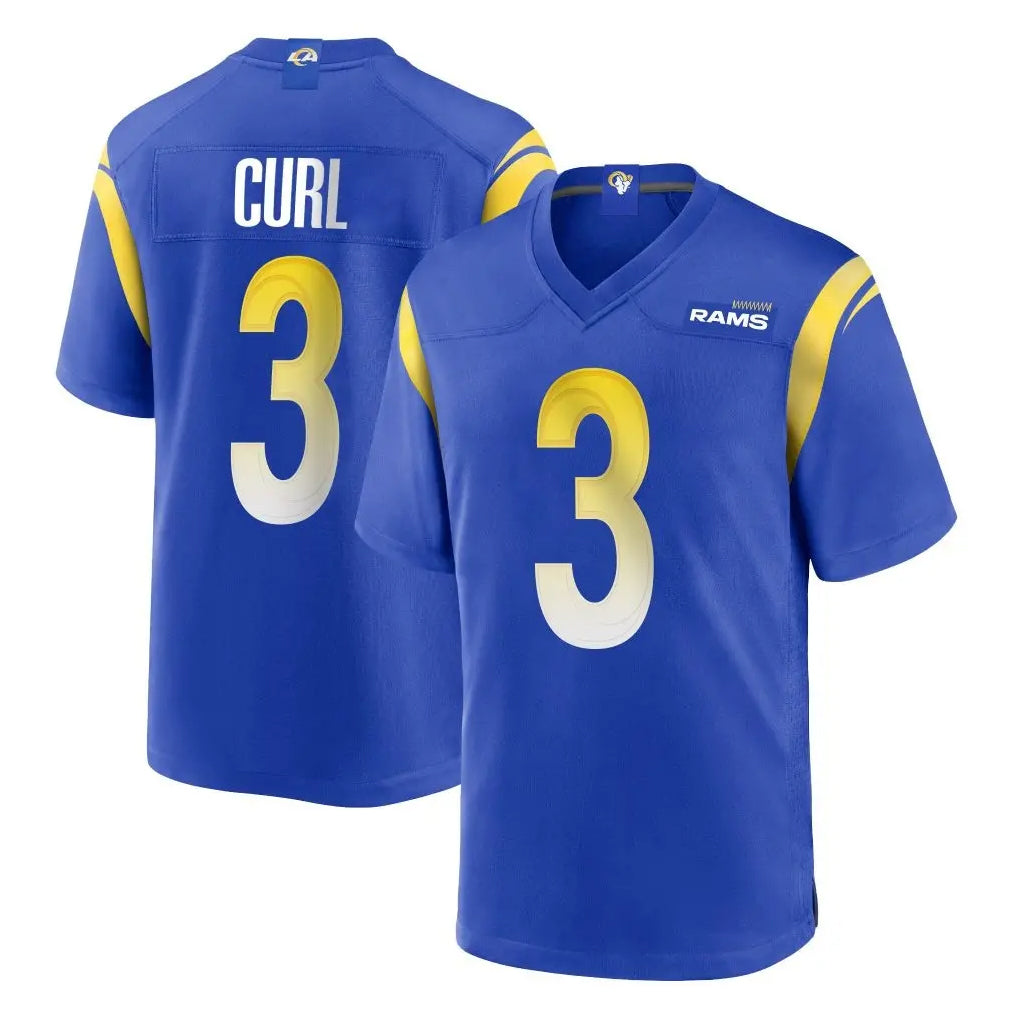 PHIN LA.Rams #3 Kam Curl Player Royal Home Game Stitched Jerseys