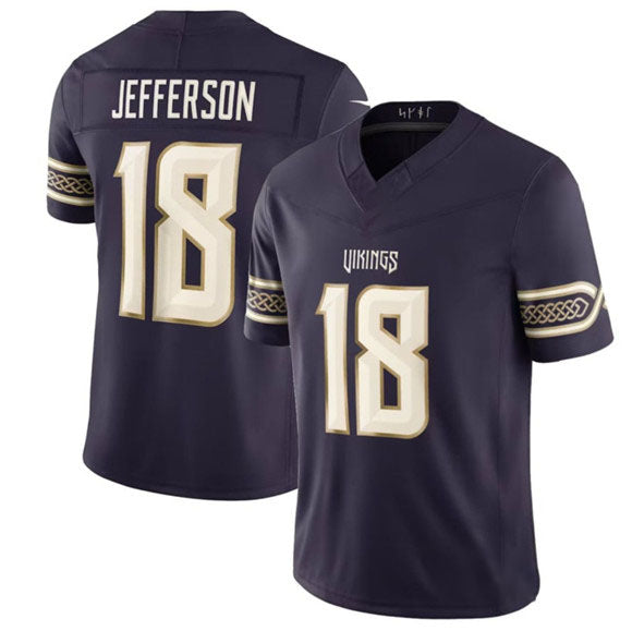 PHIN M.Vikings #18 Justin Jefferson Deep Purple 2026 F.U.S.E. Rivalries Collection Limited Football Stitched Jersey