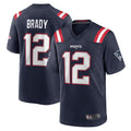PHIN NE.Patriots #12 Tom Brady Player Navy Game Replica Stitched Jerseys