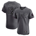 PHIN NY.Mets #12 Francisco Lindor Player Gray City Connect Limited Elite Home Stitched Jerseys