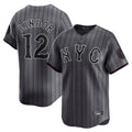 PHIN NY.Mets #12 Francisco Lindor Player Gray City Connect Limited Stitched Jerseys