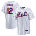 PHIN NY.Mets #12 Francisco Lindor Player White Home Replica Stitched Jerseys