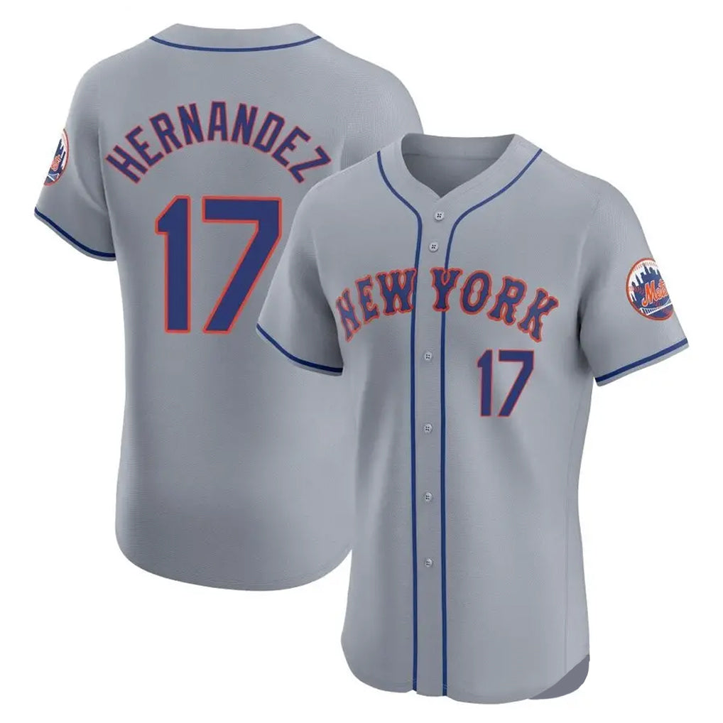 PHIN NY.Mets #17 Keith Hernandez Player Gray Road Limited Elite Home Stitched Jerseys