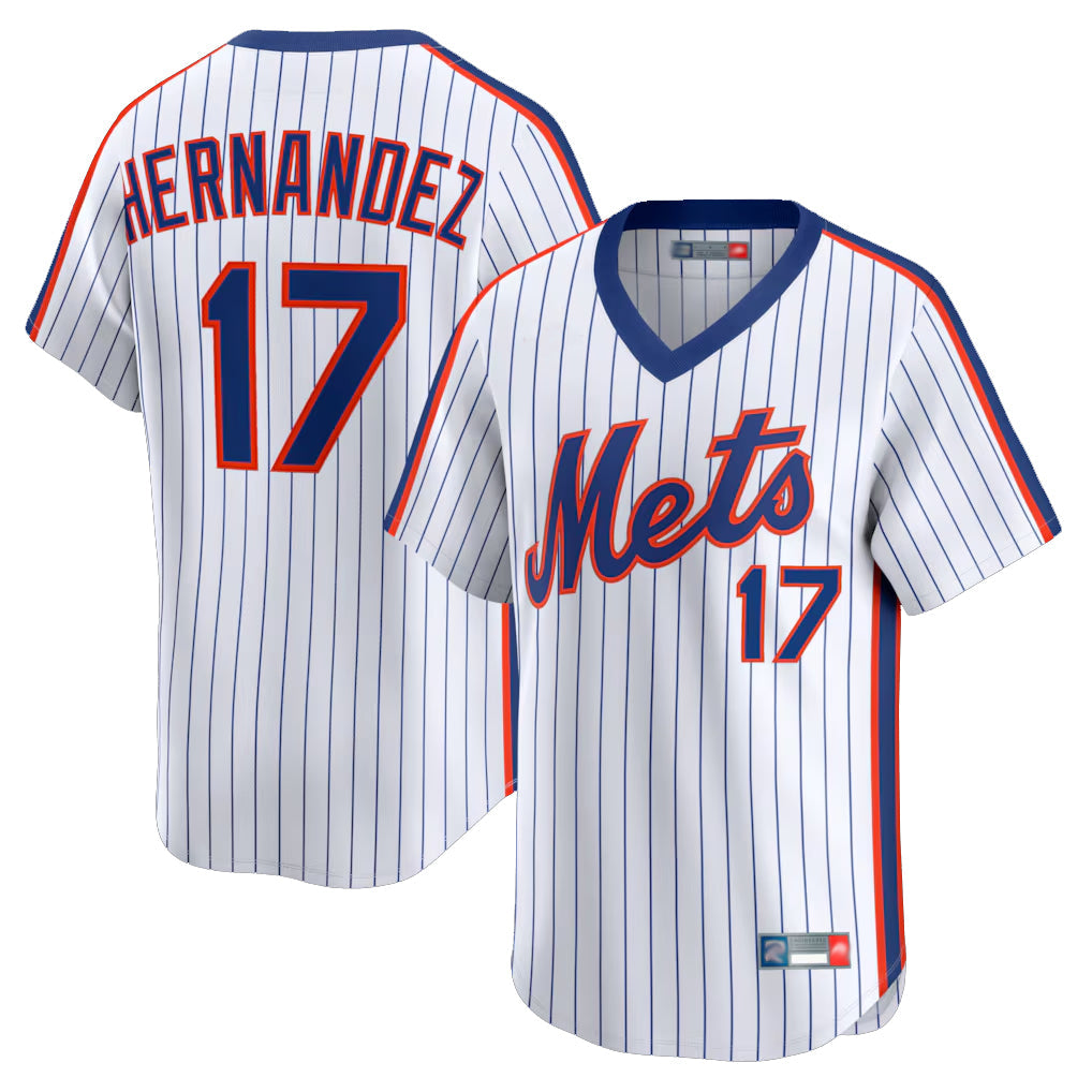 PHIN NY.Mets #17 Keith Hernandez Player White Cooperstown Collection T-shirt Game Stitched Jerseys
