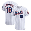 PHIN NY.Mets #18 Darryl Strawberry Player White Home Limited Elite Stitched Jerseys