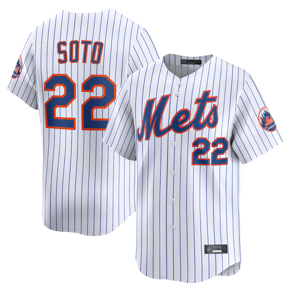 PHIN NY.Mets #22 Juan Soto Player White Home Limited Stitched Jerseys