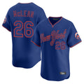PHIN NY.Mets #26 Nolan McLean Player Royal T-shirt Home Limited Elite Stitched Jerseys