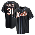 PHIN NY.Mets #31 Mike Piazza Player Black Fashion Out Game Stitched Jerseys