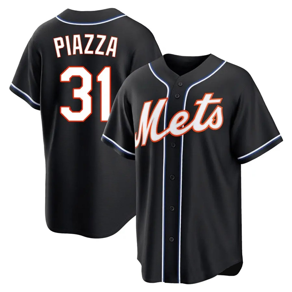 PHIN NY.Mets #31 Mike Piazza Player Black Fashion Out Game Stitched Jerseys