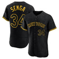 PHIN NY.Mets #34 Kodai Senga Player Black Snake Skin City Home Limited Elite Stitched Jerseys