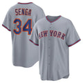 PHIN NY.Mets #34 Kodai Senga Player Gray Road Home Game Stitched Jerseys