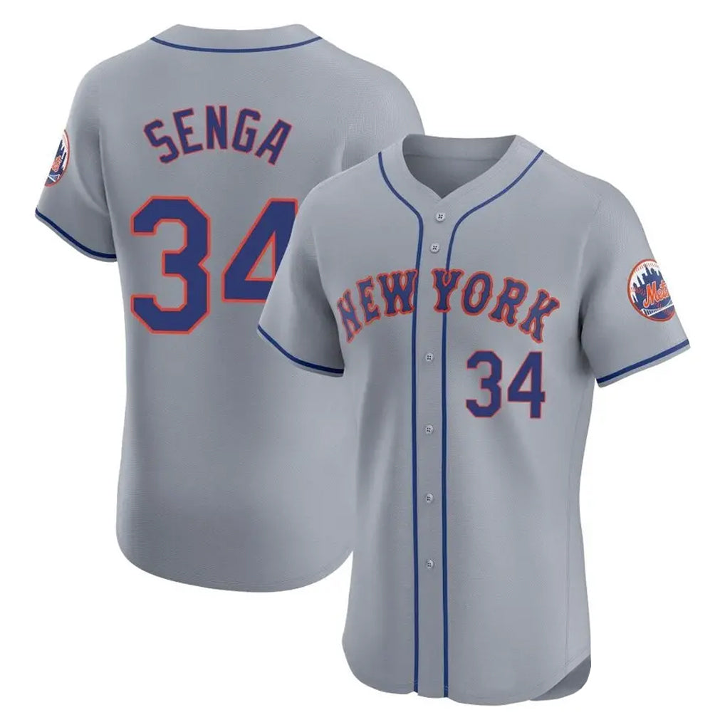 PHIN NY.Mets #34 Kodai Senga Player Gray Road Limited Elite Home Stitched Jerseys