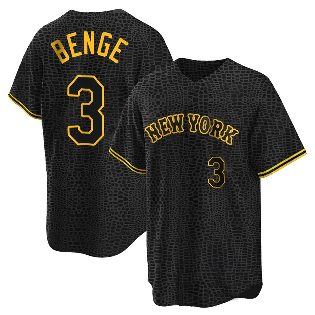 PHIN NY.Mets #3 Carson Benge Player Black Snake Skin City Home Game Stitched Jerseys