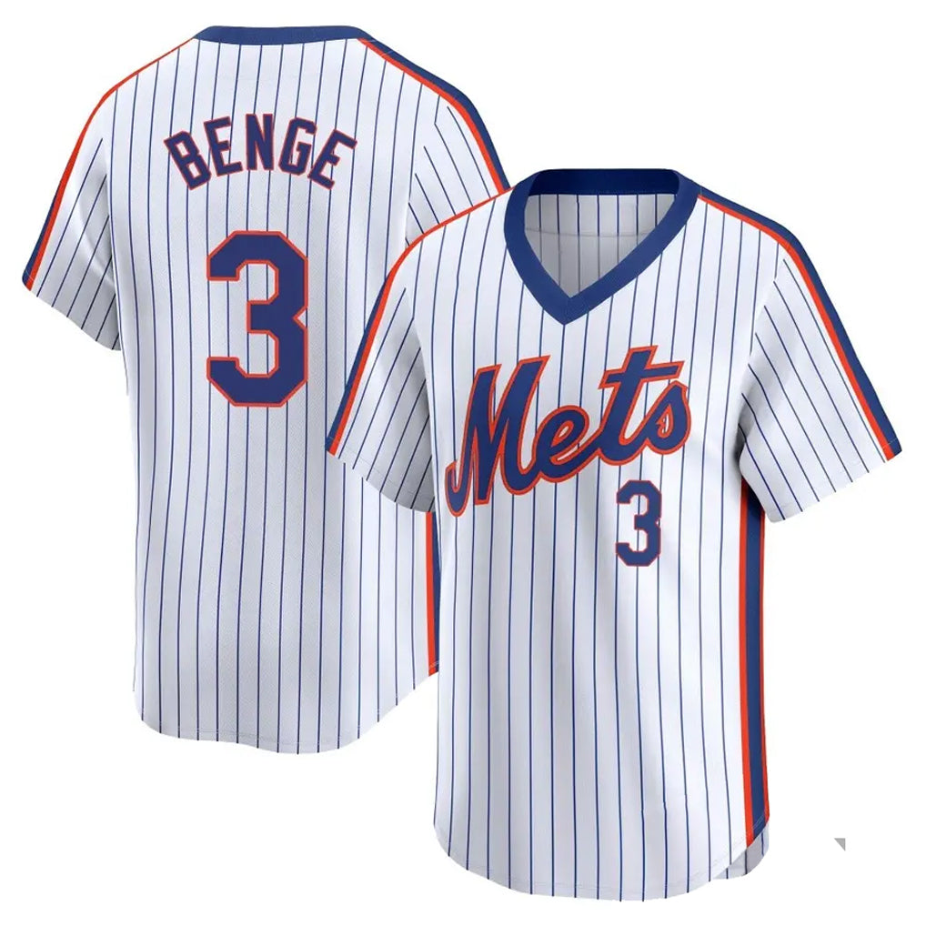 PHIN NY.Mets #3 Carson Benge Player White Cooperstown Collection T-shirt Game Stitched Jerseys