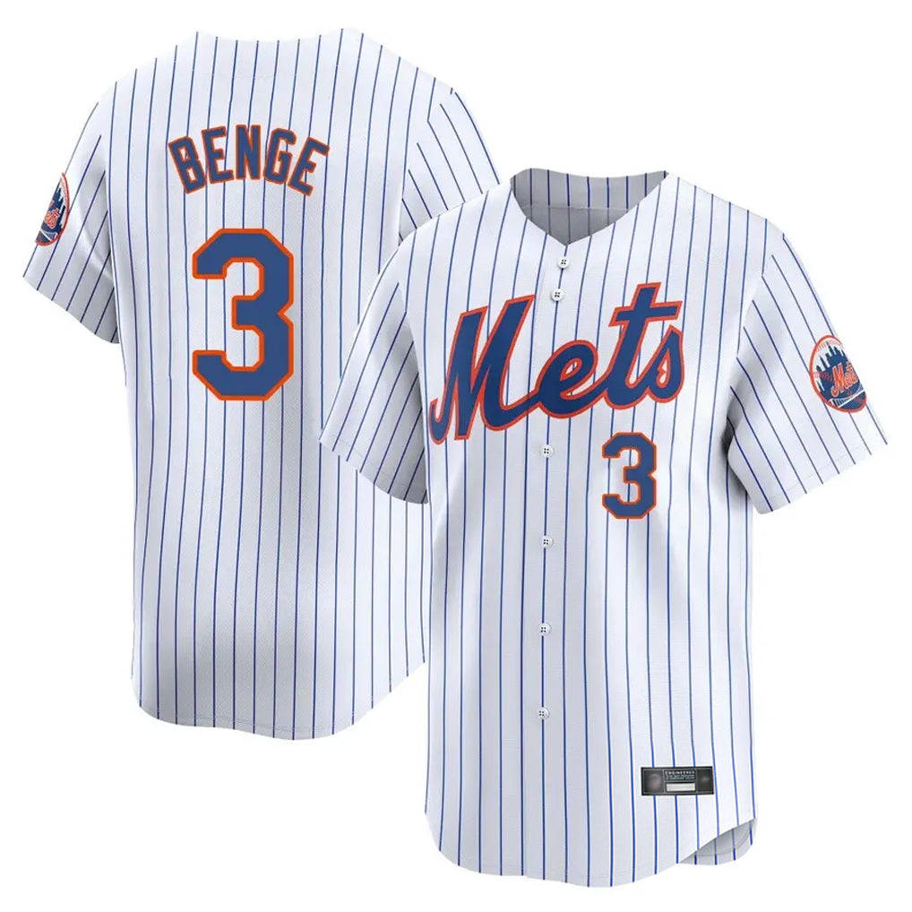 PHIN NY.Mets #3 Carson Benge Player White Home Replica Stitched Jerseys