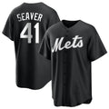 PHIN NY.Mets #41 Tom Seaver Player Black Home Game Stitched Jerseys