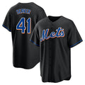 PHIN NY.Mets #41 Tom Seaver Player Black Replica Home Game Stitched Jerseys