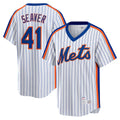 PHIN NY.Mets #41 Tom Seaver Player White Cooperstown Collection T-shirt Home Stitched Jerseys
