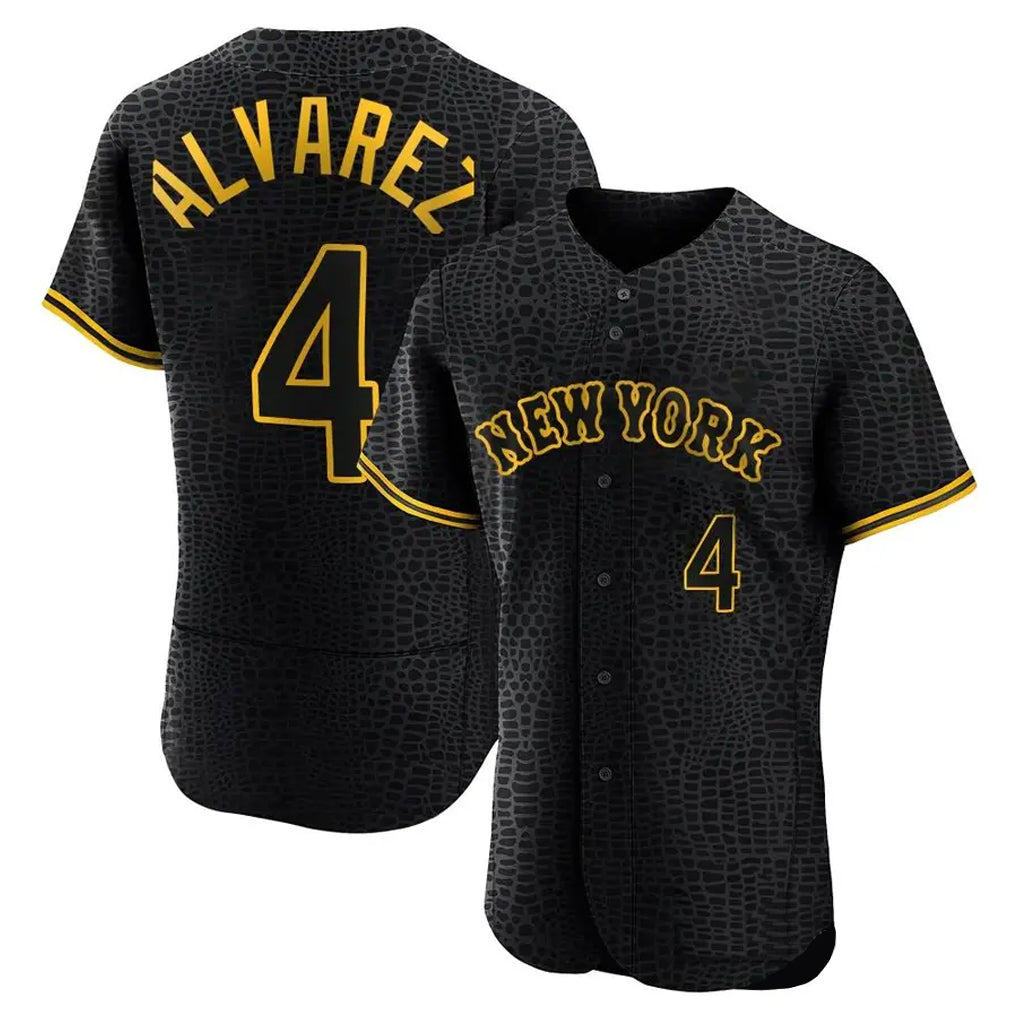 PHIN NY.Mets #4 Francisco Alvarez Player Black Snake Skin City Home Limited Elite Stitched Jerseys