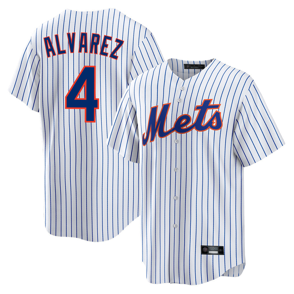 PHIN NY.Mets #4 Francisco Alvarez Player White Home Game Stitched Jerseys