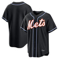 PHIN NY.Mets Blank Player Fashion Black Out Game Stitched Jerseys