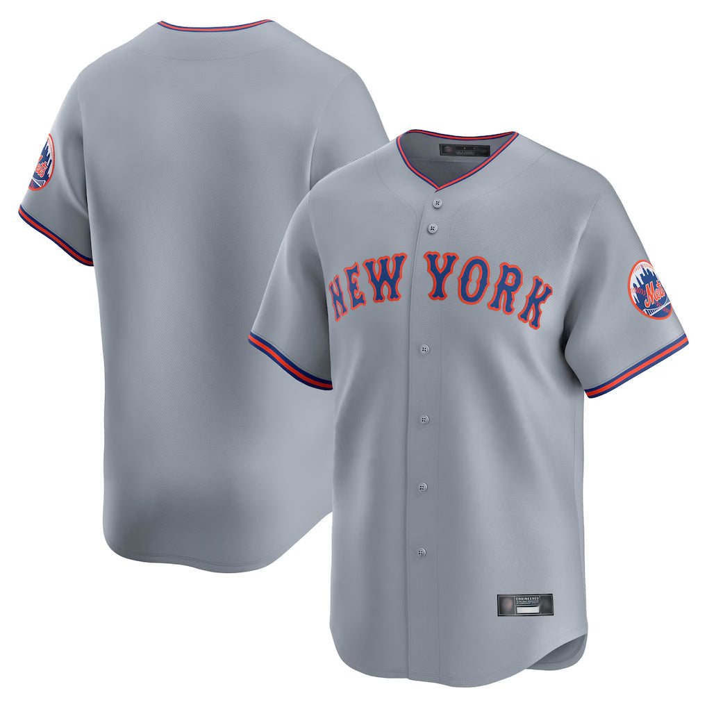PHIN NY.Mets Blank Player Gray Road Limited Home Stitched Jerseys