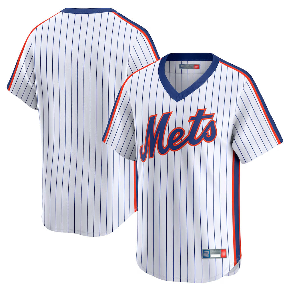 PHIN NY.Mets Blank Player White Cooperstown Collection T-shirt Game Stitched Jerseys