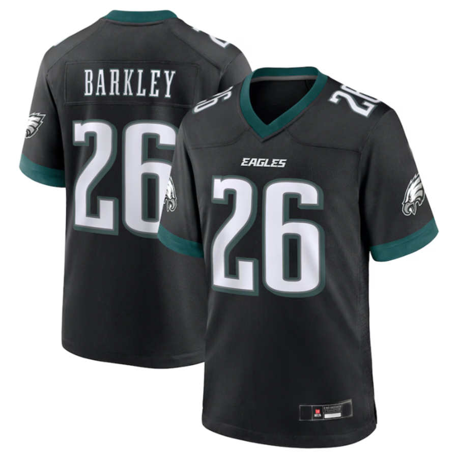 PHIN P.Eagles #26 Saquon Barkley Black Alternate Game Jersey Stitched American Stitched Jerseys