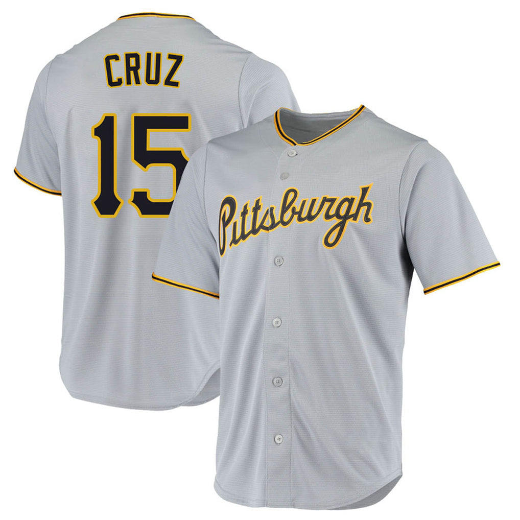 PHIN P.Pirates #15 Oneil Cruz Player Gray Road Home Game Stitched Jerseys