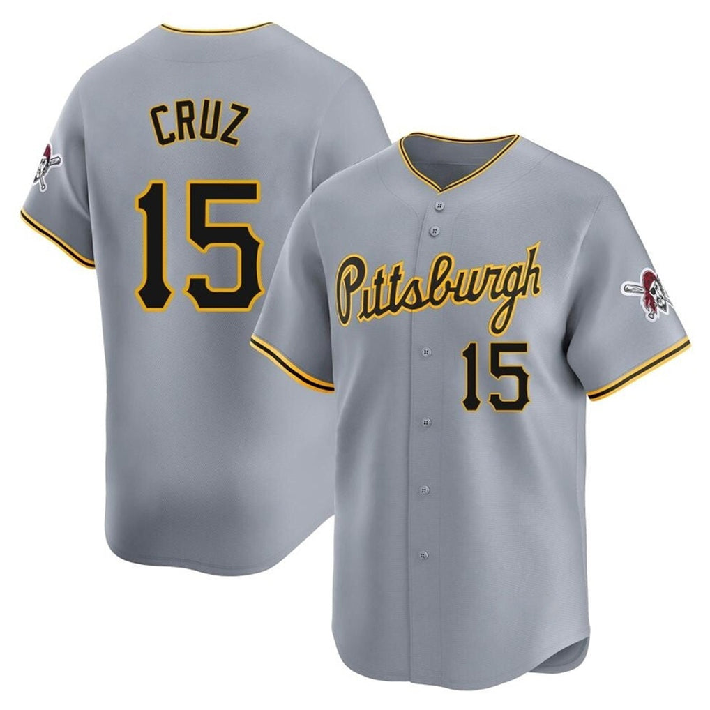 PHIN P.Pirates #15 Oneil Cruz Player Gray Road Home Limited Stitched Jerseys