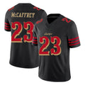 PHIN SF.49ers #23 Christian McCaffrey Player Black Limited Rivalries Collection Home Game Stitched Jerseys