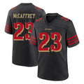PHIN SF.49ers #23 Christian McCaffrey Player Black Rivalries Collection Home Game Stitched Jerseys