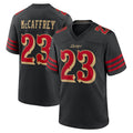PHIN SF.49ers #23 Christian McCaffrey Player Rivalries Collection Black Game Stitched Jerseys