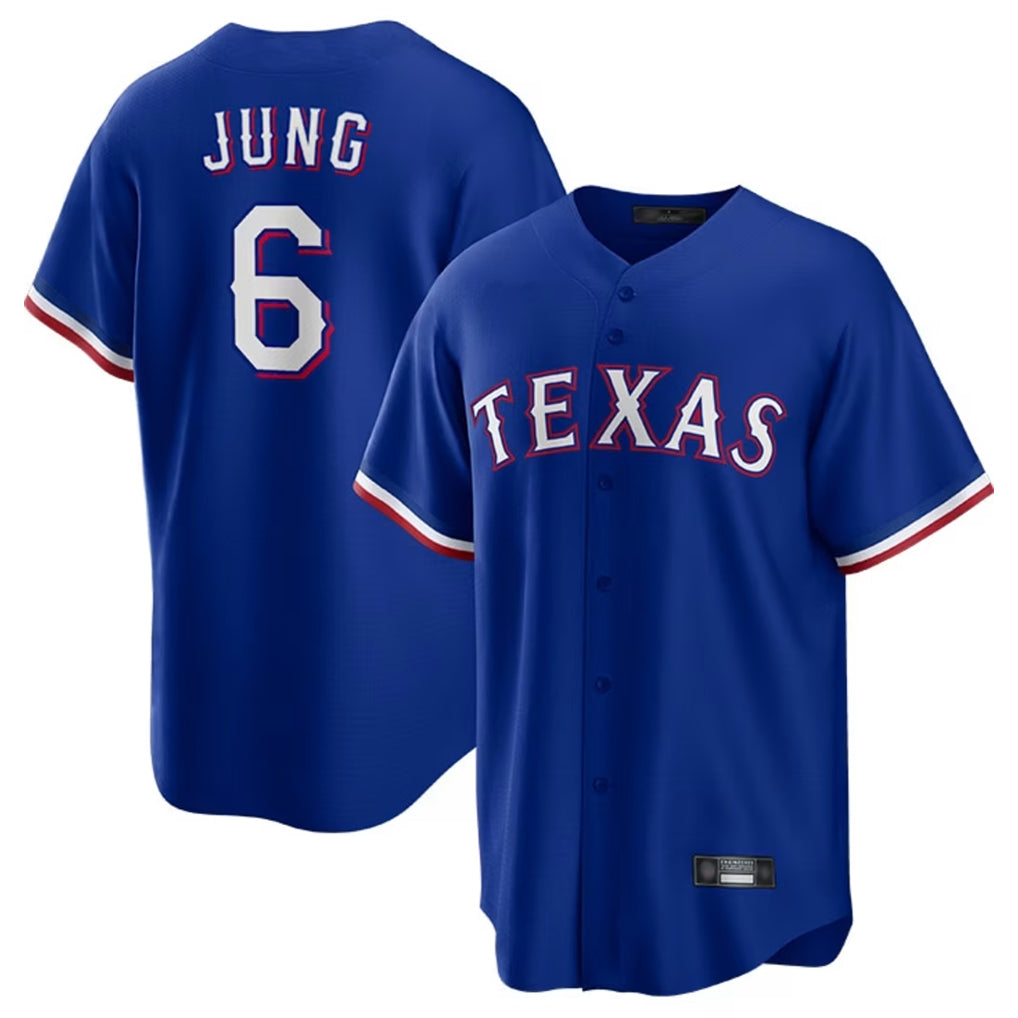 PHIN T.Rangers #6 Josh Jung Player Royal Limited Home Stitched Jerseys
