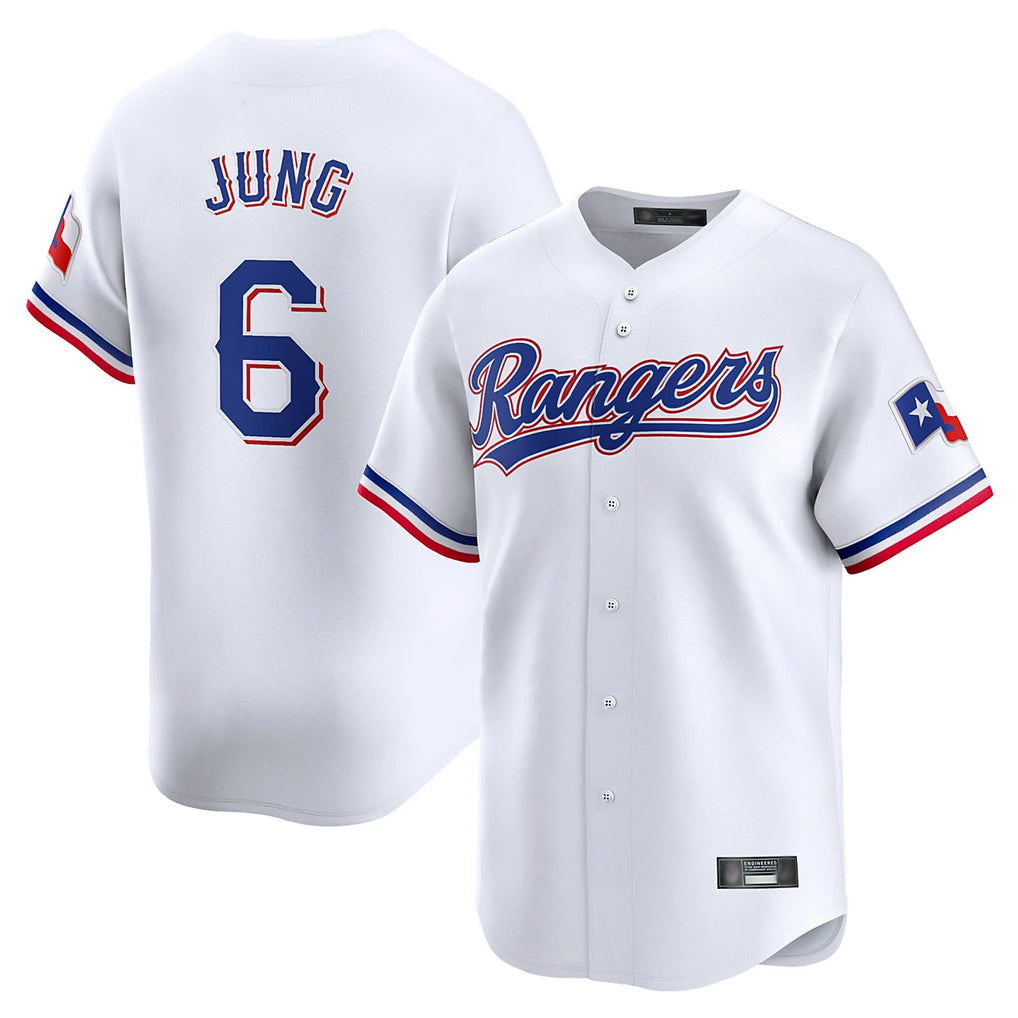 PHIN T.Rangers #6 Josh Jung Player White&Blue Home Limited Stitched Jerseys
